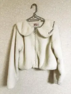 ホワイトフェイクファー　ショートコート　キッズ　女の子