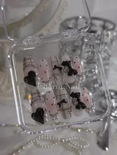 〘 現品 〙 ネイルチップ スナ系 ワンホン 韓国 フレンチガーリー 推し活