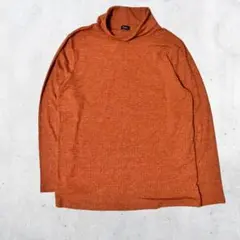 レトロ クラシック　リブニット タートルネック　　レトロカラー　M