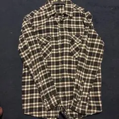 黒白チェック 長袖シャツ