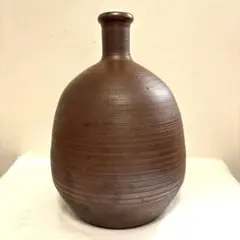 古い 備前焼風 壺 花瓶 高さ29cm 焼締 陶器 花器 大型