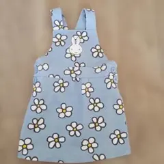 ミッフィー　花柄　ノースリーブ　ワンピース　ジャンパースカート