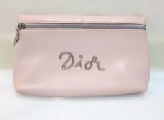 Dior ディオールノベルティ ポーチ ピンク ロゴ シルバー