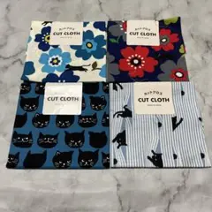 新品未使用　seria セリア　カットクロス　猫　青