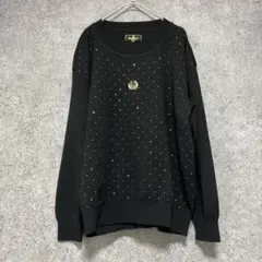 VALENZA PO スポーツ　ストーン　ニット　長袖　黒　40