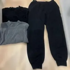ユニクロ裏ボアパンツ黒、トップスセット