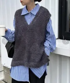 DISCOAT ラメフェザーヤーンベスト