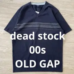 DEAD STOCK 00s OLD GAP コットンニットT M ネイビー