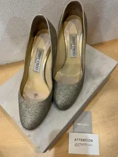JIMMY CHOO グリッターパンプス 37 シャンパンゴールド 箱付