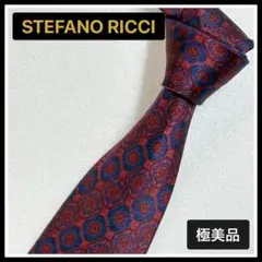 【SR-003】STEFANO RICCI ネクタイ ボルドー 小紋 シルクのサムネイル