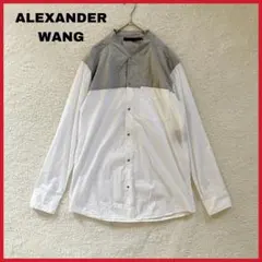 ALEXANDER WANG バイカラー ノーカラーシャツ 44