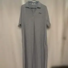 FILA グレー 半袖 ロングワンピース