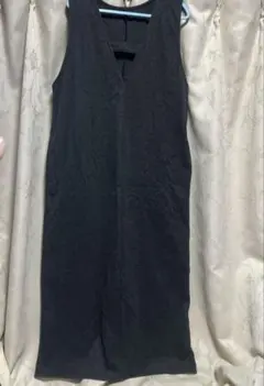 しまむらLaumeomi ダークグレー Vネックノースリーブ ワンピース　L L