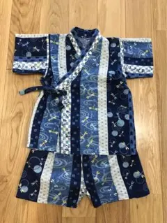 青系柄 ベビー甚平セット 95cm以下