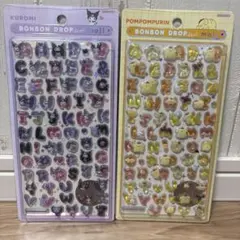 ポムポムプリン クロミ　ボンボンドロップシール moji2枚セット