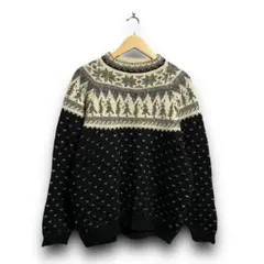 s*o様 【L】【80~90年代】Eddie Bauer ノルディック柄 ウール