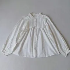 サマンサモスモス コットン リネン ピンタック フリル ブラウス フリーサイズ