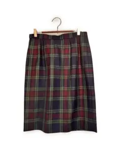 K959★レリアン タック プリーツスカート チェック柄 ウール 11 秋冬