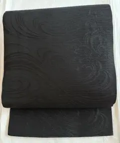 新品・仕立て上がり】リバーシブル 袋帯 黒ベースの地模様 hkuro1
