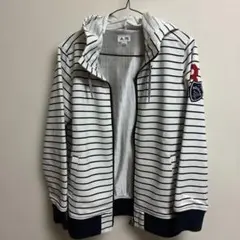 adidas ストライプ フード付き防寒ジャケット