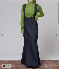 IENA LA BOUCLE 強撚デニムジャンパースカート　36