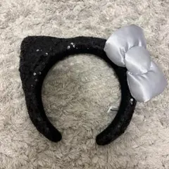 キティちゃん 黒 スパンコールカチューシャ ユニバ USJ