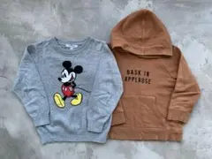 ニット（M）とスエットパーカー（M）のGLOBAL WORK子供用2点セット