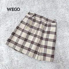 WEGO ウィゴー【F】チェック柄ミニスカート 裏地付き ゴムウエスト ベージュのサムネイル