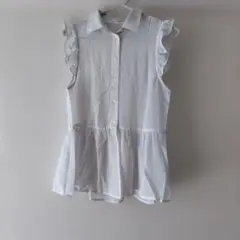 MOUSSY　ホワイトフリルノースリーブブラウスのサムネイル