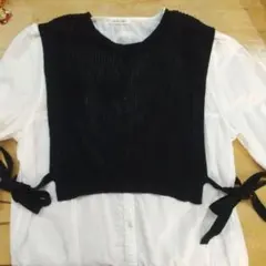 earth music & ecology ブラックベスト ニット