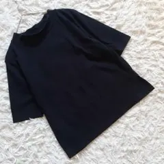 『agnes.b』 アニエスベー (3) 5分袖カットソー 無地 シンプル 黒