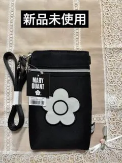 新品　マリークワント　スマホショルダー バッグ　ブラック