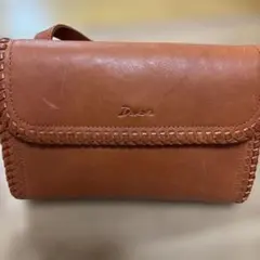 Dakota ブラウンレザーショルダーバッグ