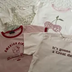 URBAN CHERRY レトロガール　他 半袖Tシャツ ピンク 120cmのサムネイル