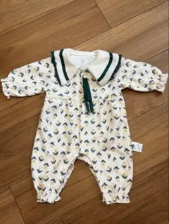 花柄コットンロンパース