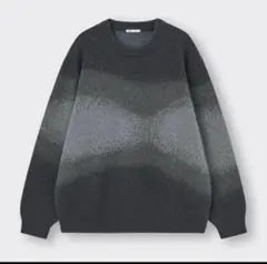 【最低価格】GU ブラッシーニットクルーネックセーター(グラデーション)