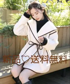 ナイスクラップ NICE CLAUP コート パイピング 新品 アイボリーのサムネイル