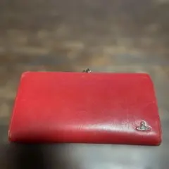 レザー 赤 長財布 ファスナー式お値下げします！