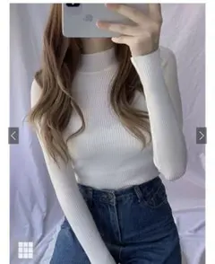 ハイネックリブニットトップス【cu441】 GRL