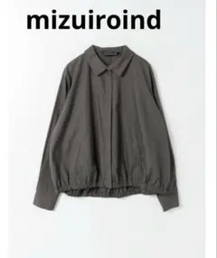 mizuiroind ギャザーヘムフロントフライシャツ