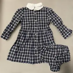 Ralph Laurenチェック柄長袖ワンピース18M