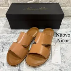 新品タグ付 Nuovo Nicar フラットサンダル 牛革 ベージュ 36