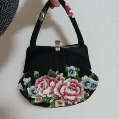 ☆花柄 ビーズ刺繍 ハンドバッグ