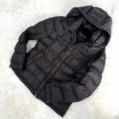 希少 LL✨バーバリーブラックレーベル ダウンジャケット レザー 肩ロゴ 黒