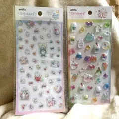 amifa ステッカー 透明ラメシール 3Dぷっくりシール 2点 セット♡