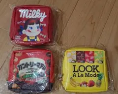 【新品未使用】ぺこちゃんのお菓子シリーズ ポーチ 3個セットのサムネイル