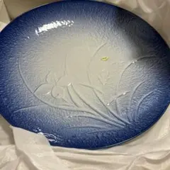 有田焼 大皿 藍色 花柄 飾り皿