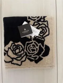 新品未使用LANVIN バラ模様 タオルハンカチ 約25cm