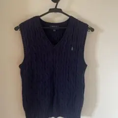 Polo Ralph Lauren ケーブルニット ベスト ネイビー　150