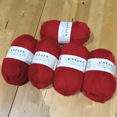 イエガー　マッチメーカー　ピュアウール100% 50g4玉+43g レッド